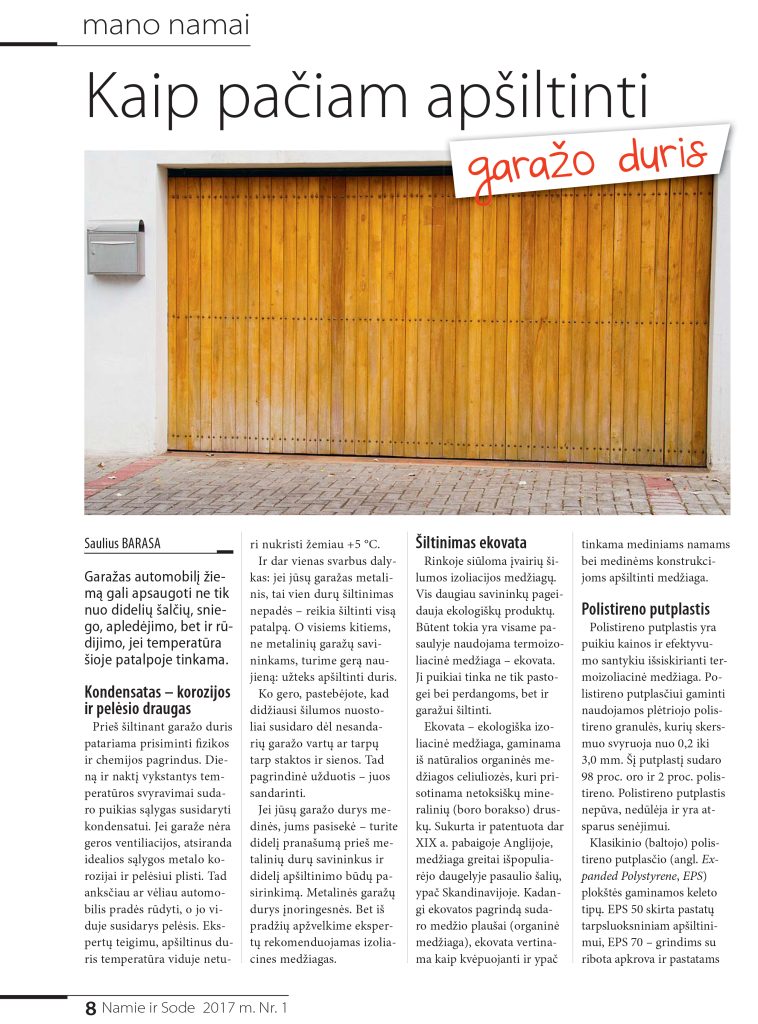 Kaip pačiam apšiltinti garažo duris
