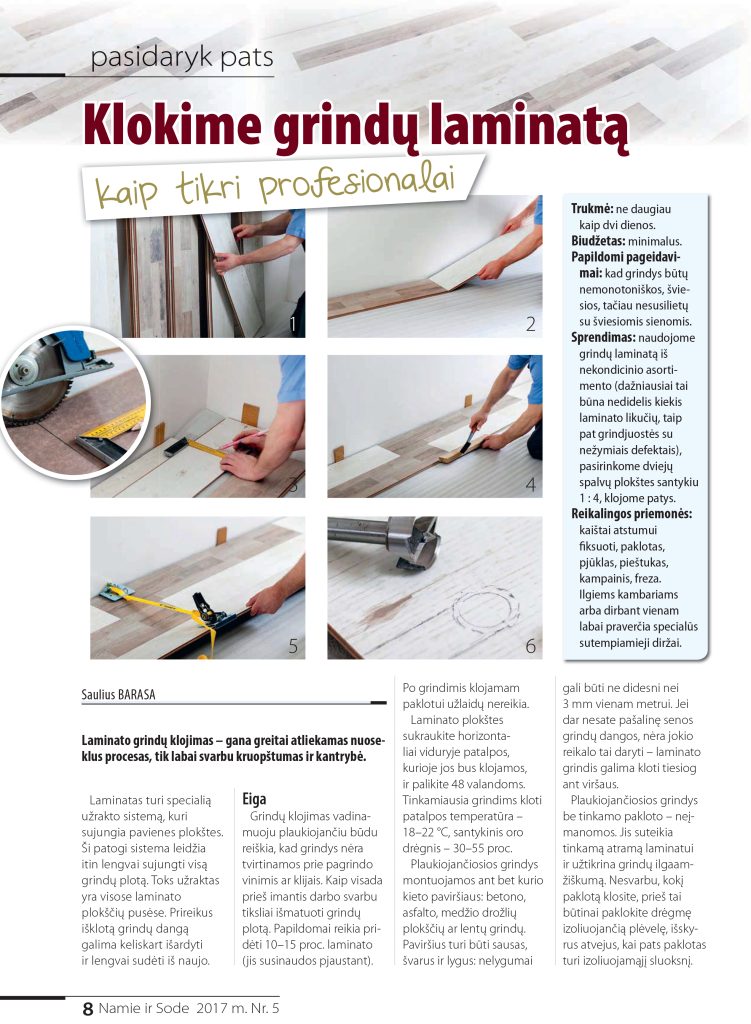 Klokime grindų laminatą kaip tikri profesionalai