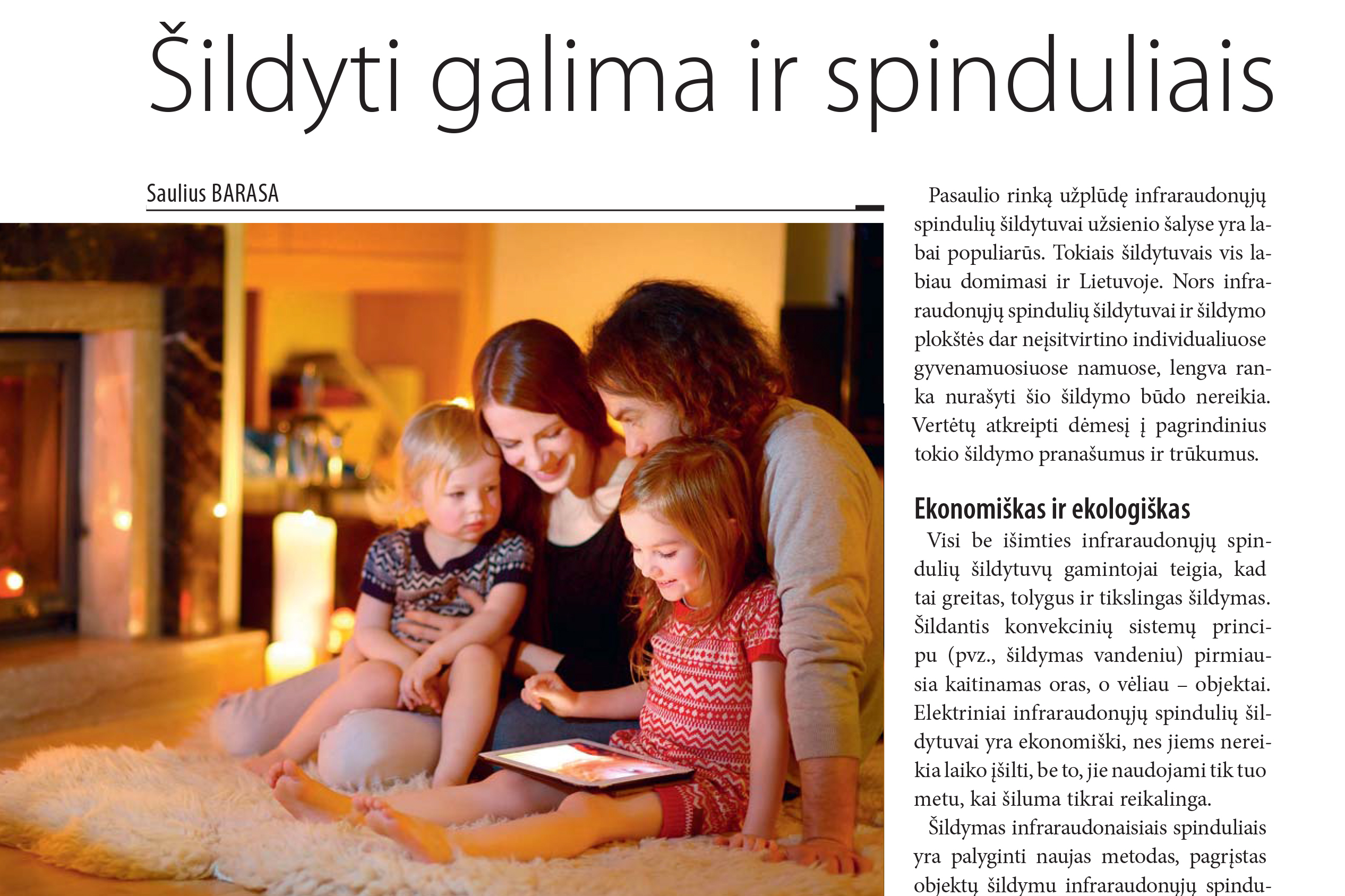 Šildyti galima ir spinduliaisTekstų rašymas, Pranešimai spaudai, Komunikacija SEO