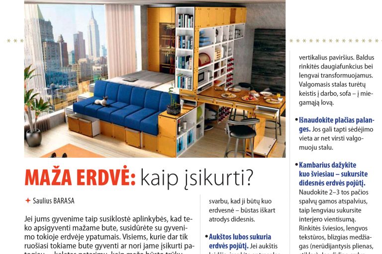 Maža erdvė – kaip įsikurti?