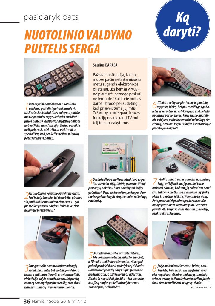 Nuotolinio valdymo pultelis serga