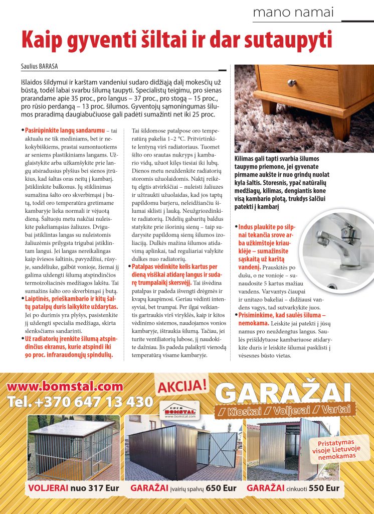 Kaip gyventi šiltai ir dar sutaupyti