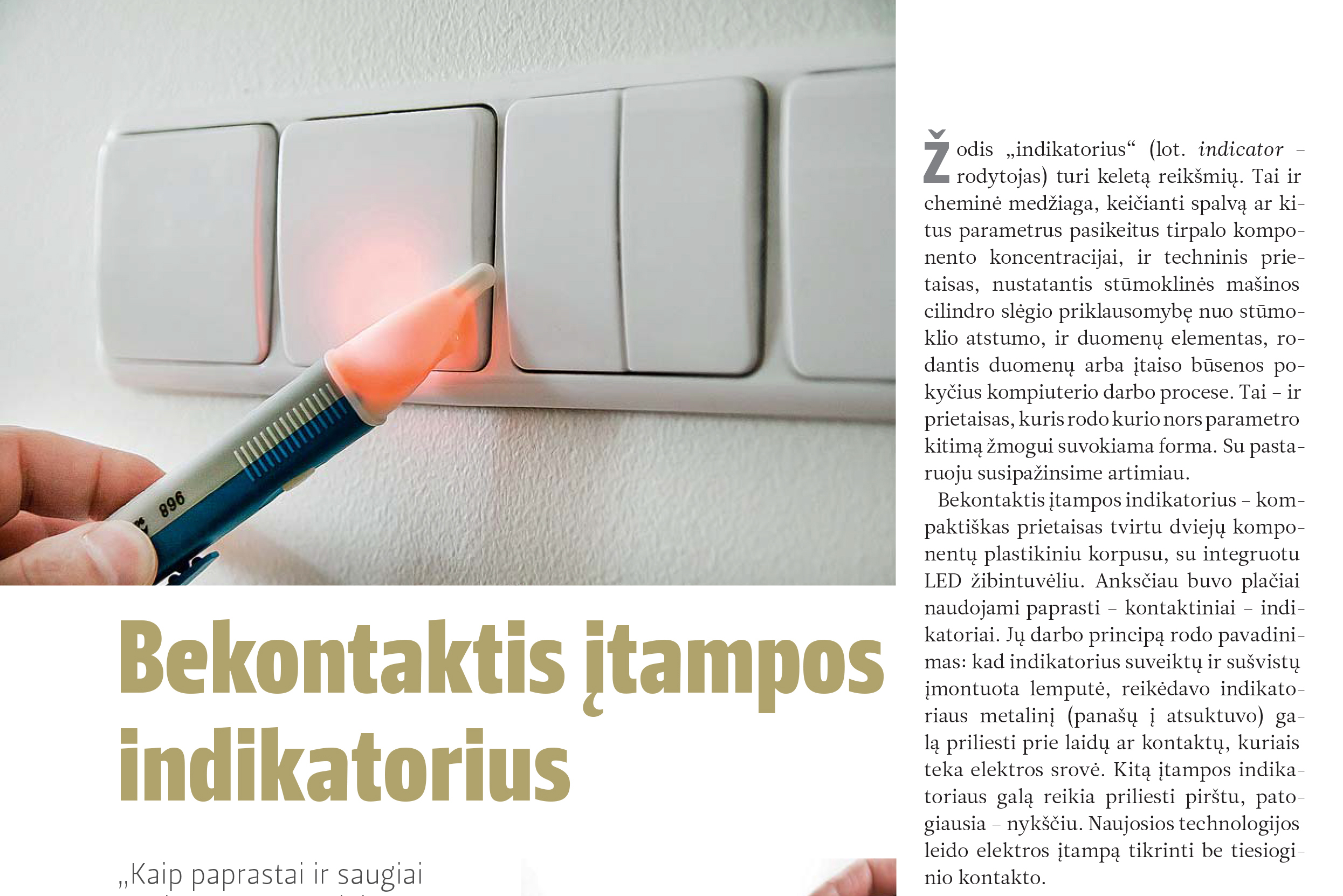 Bekontaktis įtampos indikatorius