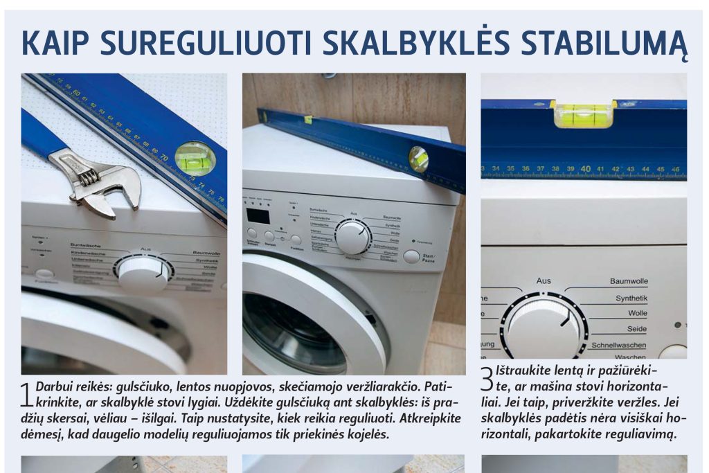 Kaip sureguliuoti skalbyklės stabilumą